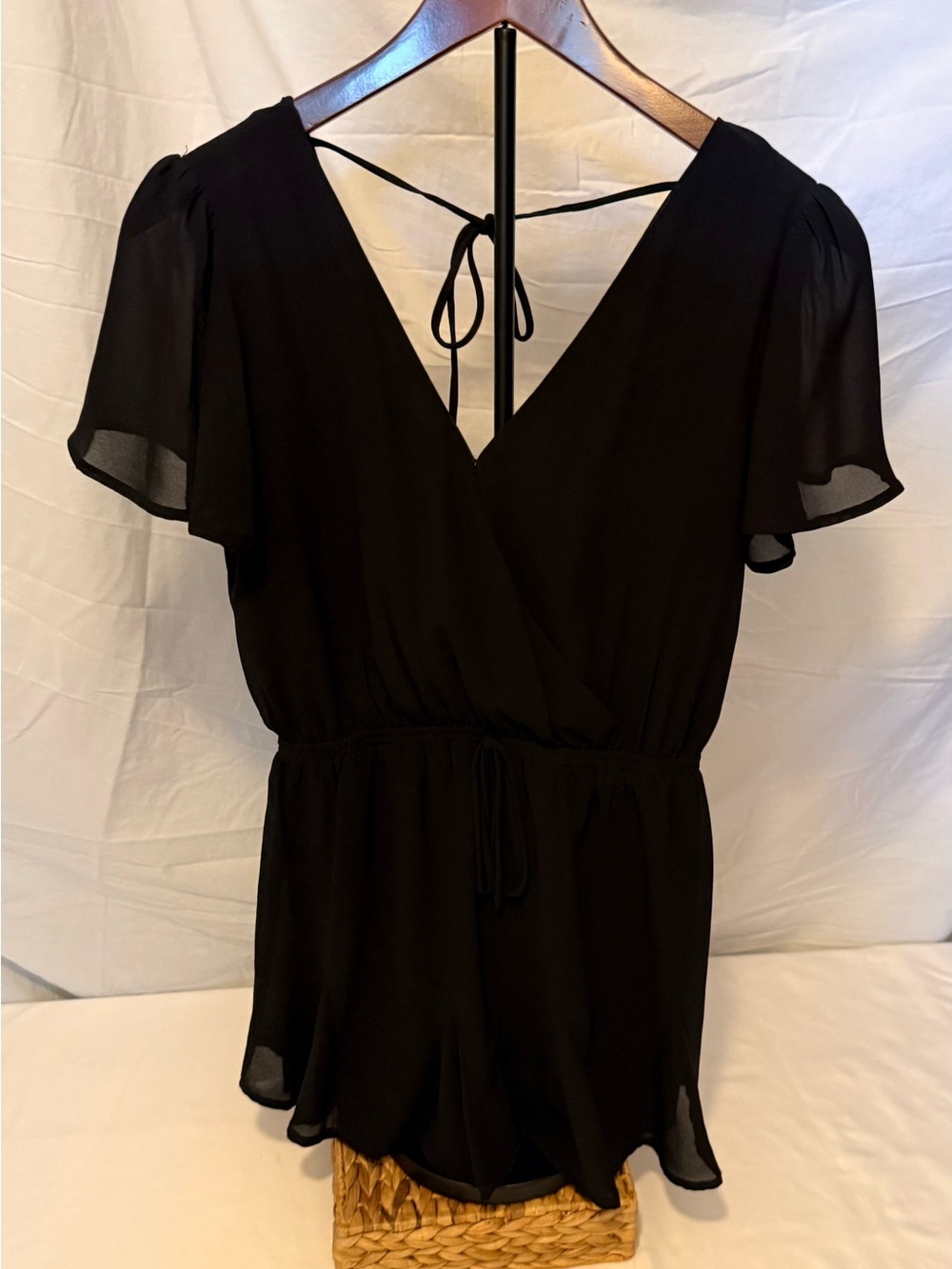 Gianni Bini Black Chiffon Fully Lined Romper Size XS (JJ13)